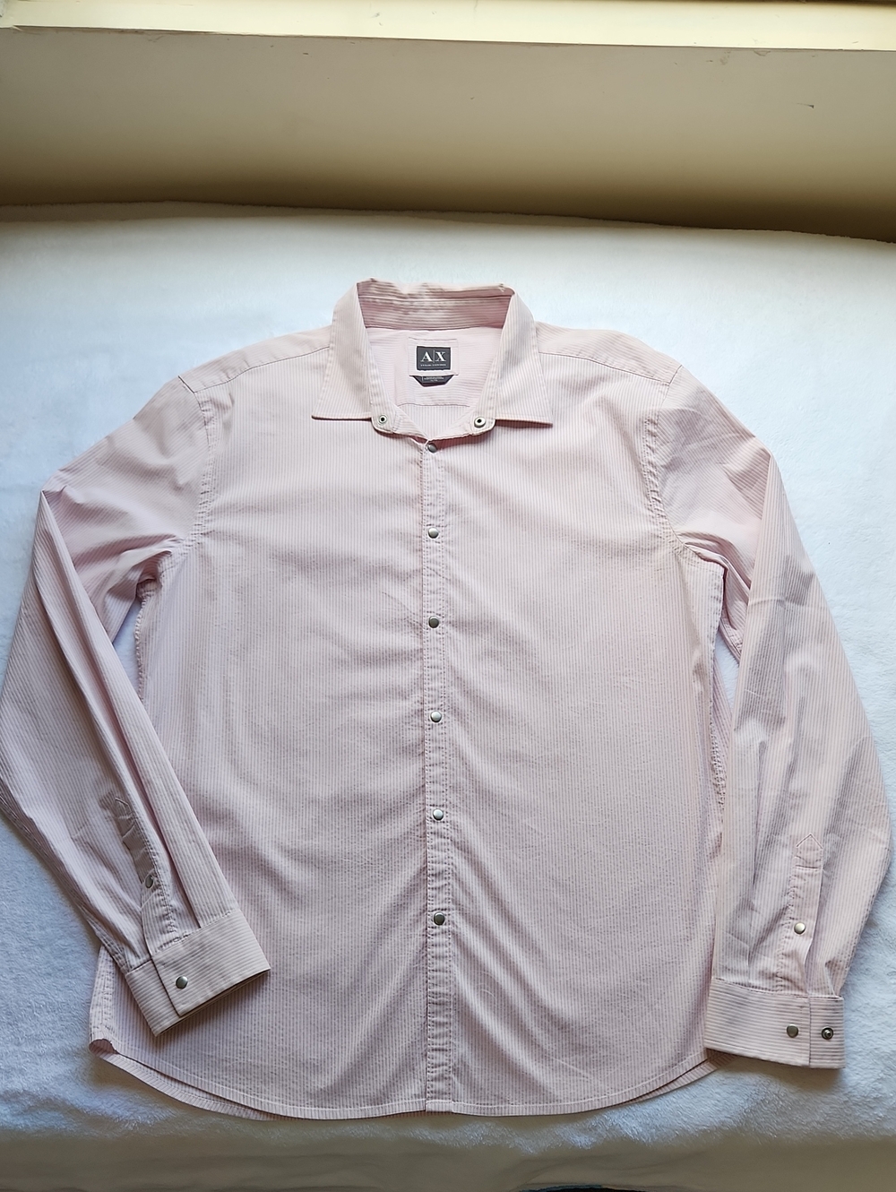A/X Armani Exchange Men's Pink Button-Down Shirt